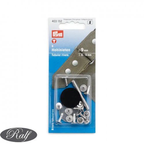 Butoni rapizi, riveti, 6-9mm, argintii, 8 buc - Prym 403152